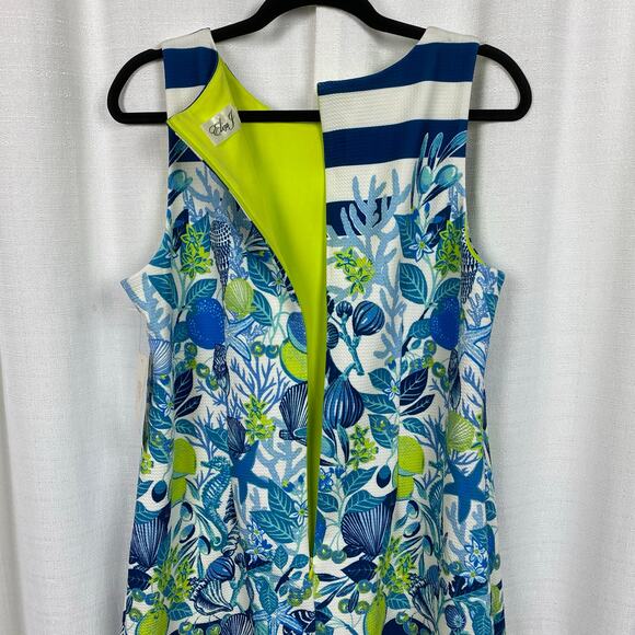 Eliza J Blue Tropical Floral Sheath Dress Sz.14 NWT - Picture 9 of 12